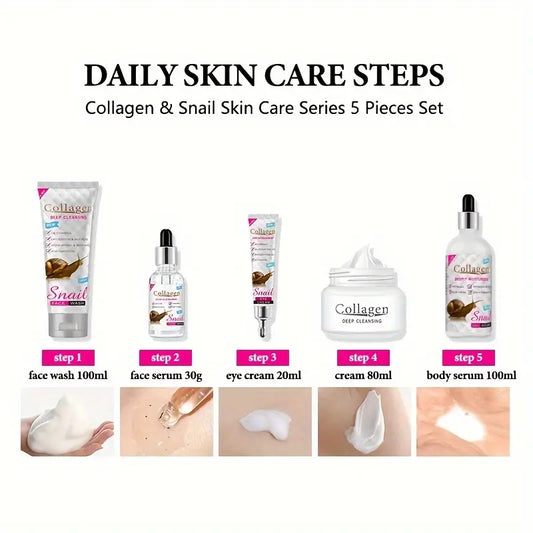 Snail and Collagen Skin care Set - 5 Pcs - My Secretss