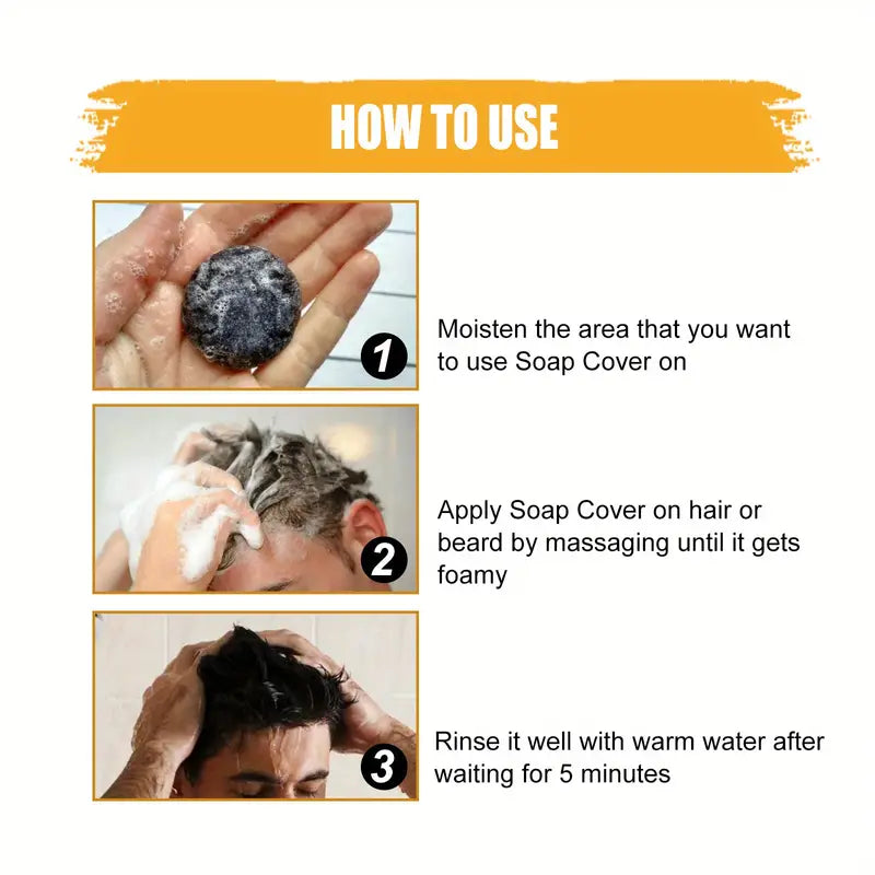 Black Hair Shampoo Soap ( Grey Coverage ) - My Secretss