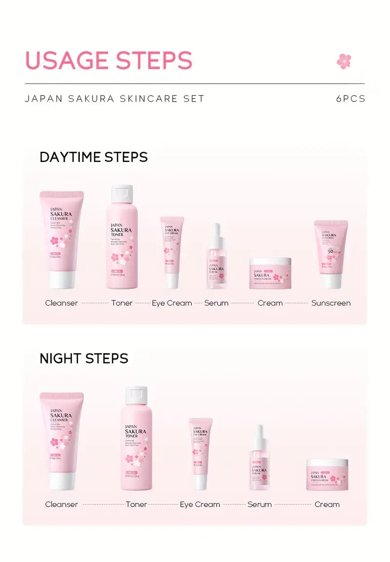 Japan Sakura Skin Care Set - 6 Pcs - My Secretss